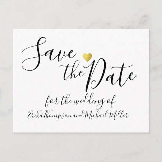Handgeschriebene Save the Date Hochzeit Ankündigungspostkarte (Vorderseite)