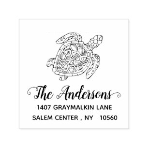 Handgeschriebene Schildkrötenbenutzerspezifische R Permastempel