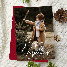 Handgeschriebene Schrift Burgund Frohe Weihnachten