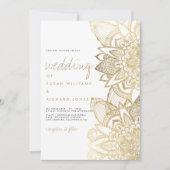 Handgeschriebene Schrift, die Goldmedaille-Hochzei Einladung (Vorderseite)