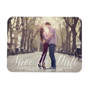 Handgeschriebene Schrift Foto Save-the-Date-Magnet Magnet