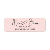 Handgeschriebene Schrift Herz Modern Blush Rosa (Vorne)