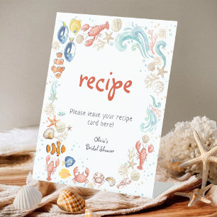 Handgeschriebene Schrift Küstenrezept Brautparty Sockelschild