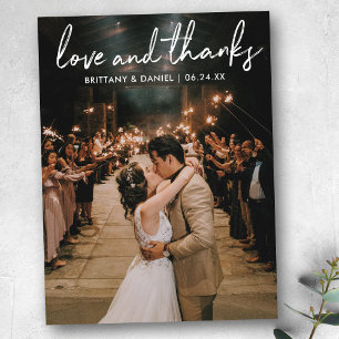 Handgeschriebene Schrift Liebe Dank Hochzeit Postkarte