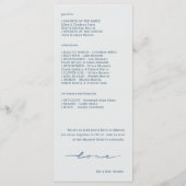 Handgeschriebene Schrift "We Do" Hochzeitszeremoni Programm (Rückseite)