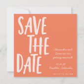 Handgeschriebene Schriften Lebhafter Sommer-Orange Save The Date (Vorderseite)