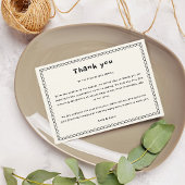 Handgeschriebene Schwarz-Weiß-Ästhetik Dankeskarte