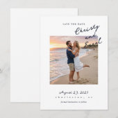 Handgeschriebene schwarze Schrift Save The Date (Vorne/Hinten)