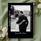 Handgeschriebene schwarze Silberhochzeit speichern Folieneinladung