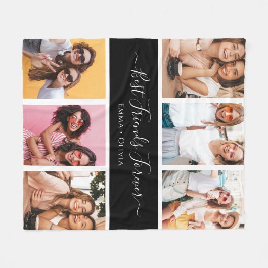 Handgeschriebene Script Best Friends mit Namen 6-F Fleecedecke (Vorderseite (Horizontal))