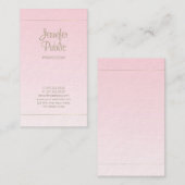 Handgeschriebene Script Calligraphy Pink Gold Luxu Visitenkarte (Vorne/Hinten)