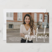 Handgeschriebene Script-Foto-Graduierungspartei Einladung (Vorderseite)