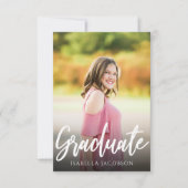 Handgeschriebene Script-Foto-Graduierungspartei Einladung (Vorderseite)