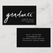 Handgeschriebene Script Graduate Black Business Ca Visitenkarte (Vorne/Hinten)