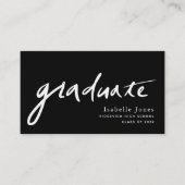 Handgeschriebene Script Graduate Black Business Ca Visitenkarte (Vorderseite)
