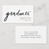 Handgeschriebene Script Graduate White Business Ca Visitenkarte (Vorne/Hinten)
