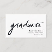 Handgeschriebene Script Graduate White Business Ca Visitenkarte (Vorderseite)