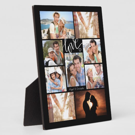 Handgeschriebene Script-LIEBE 9 FotoCollage Fotoplatte (Seite)