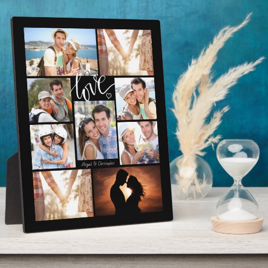 Handgeschriebene Script-LIEBE 9 FotoCollage Fotoplatte (Seite)