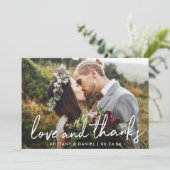 Handgeschriebene Script-Liebe und Danke Hochzeit (Stehend Vorderseite)