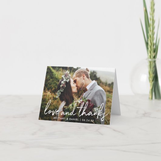 Handgeschriebene Script-Liebe und Dankeschön-Anmer Dankeskarte (Vorderseite)