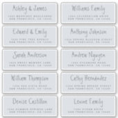 Handgeschriebene Script Pastel Blue Address Labels (Vorderseite)