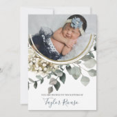 Handgeschriebene Script Typografie Wreath Baptisse Einladung (Vorderseite)