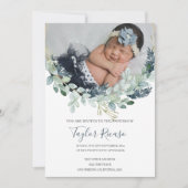 Handgeschriebene Script Typografie Wreath Baptisse Einladung (Vorderseite)