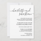 Handgeschriebene Script Typografy Schwarz-weiß Ele Einladung (Vorderseite)