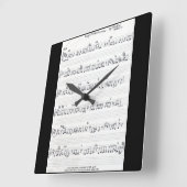 Handgeschriebene Sheet Music Square Wanduhr (Winkel)