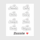 Handgeschriebene Signatur Heftskriptnamensticker Aufkleber (Blatt)