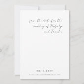 Handgeschriebene Signature Script Boho Foto Weddin Save The Date (Rückseite)