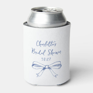 Handgeschriebene Skript Coquette Schleife Blaue Br Dosenkühler