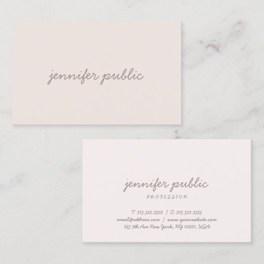 Handgeschriebene Skript-einfache Visitenkarte (Vorne/Hinten)