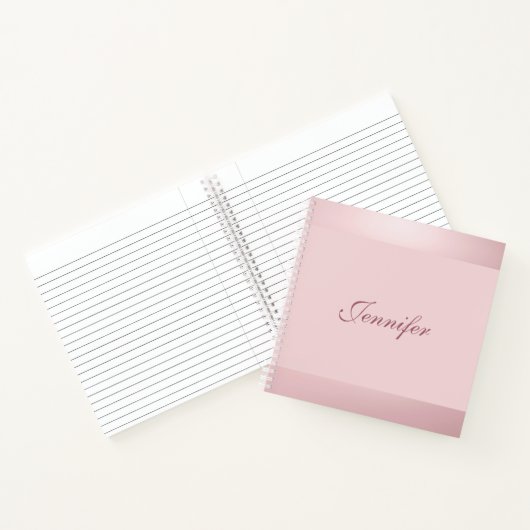 Handgeschriebene Skript-Rose Gold-Farbe Elegant Mo Notizblock (Innenseite)