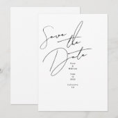 Handgeschriebene Skript-Save the Date-Karte Einladung (Vorne/Hinten)