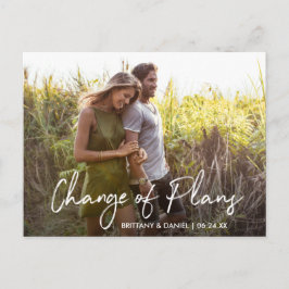 Handgeschriebene Skriptänderungen des Plans-Fotos Postkarte