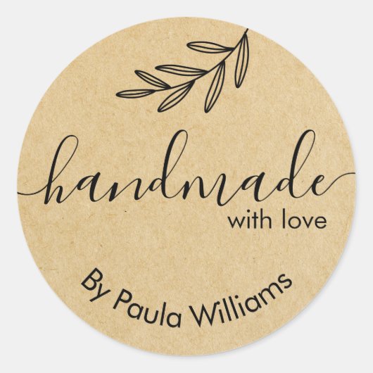 Handgeschriebene Skriptaufkleber für selbstgebrann Runder Aufkleber (Vorderseite)