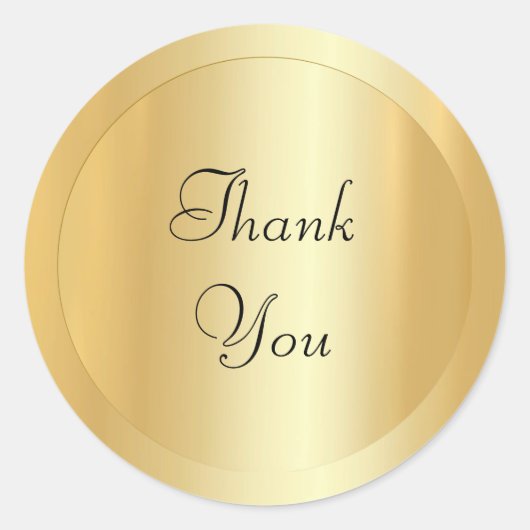 Handgeschriebene Skripte Elegante Imitate Gold Mod Runder Aufkleber (Vorderseite)