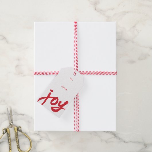 Handgeschriebene Skriptfreude Weihnachten Geschenkanhänger (Mit Garn)