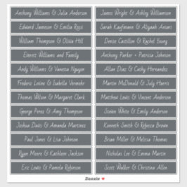 Handgeschriebene SkriptGästennamen Labels Offschwa