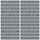 Handgeschriebene SkriptGästennamen Labels Offschwa (Vorderseite)