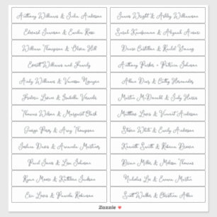 Handgeschriebene SkriptGästennamen Labels White