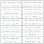 Handgeschriebene SkriptGästennamen Labels White (Vorderseite)