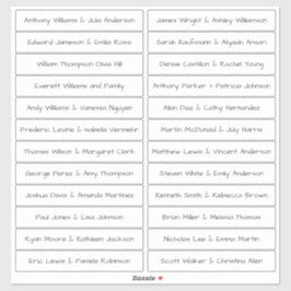 Handgeschriebene SkriptGästennamen Labels White