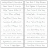 Handgeschriebene SkriptGästennamen Labels White (Vorderseite)