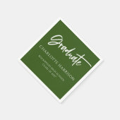 Handgeschriebene Skriptgrüne Graduierungspartei Serviette (Ecke)