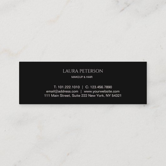 Handgeschriebene Skriptkalligraphie des Mini Visitenkarte (Rückseite)