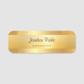 Handgeschriebene Skriptname Gold Elegant-Vorlage Namensschild (Vorderseite)