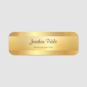 Handgeschriebene Skriptname Gold Elegant-Vorlage Namensschild